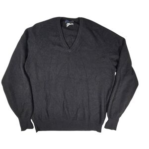 Vintage 100% Cashmere Varsity Men's Wear V-Neck Sweater sz 44" (XL) made England